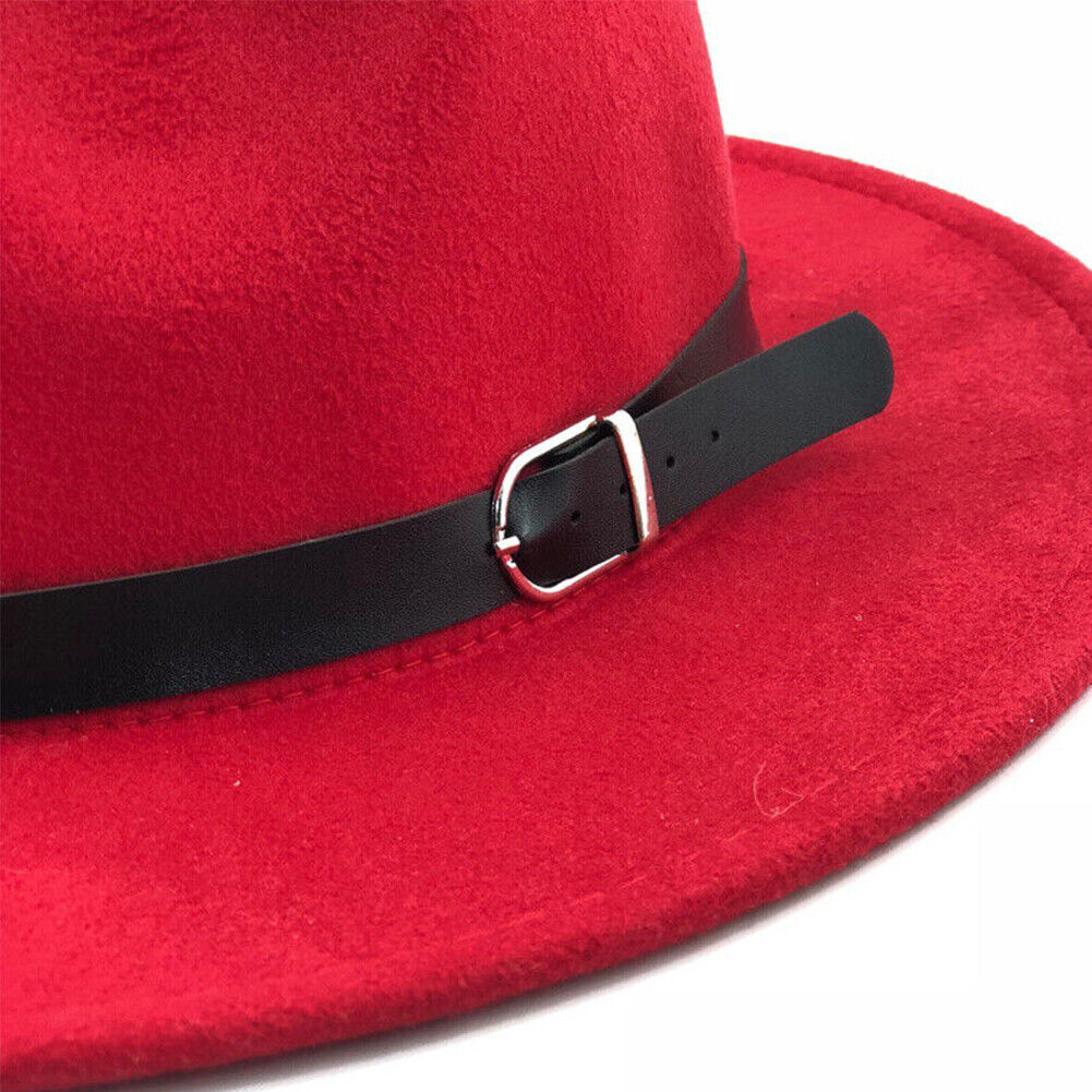 US 1-2 Pcs Wide Brim Fedora Hat Water Resistant Leather Band Winter Fall Western