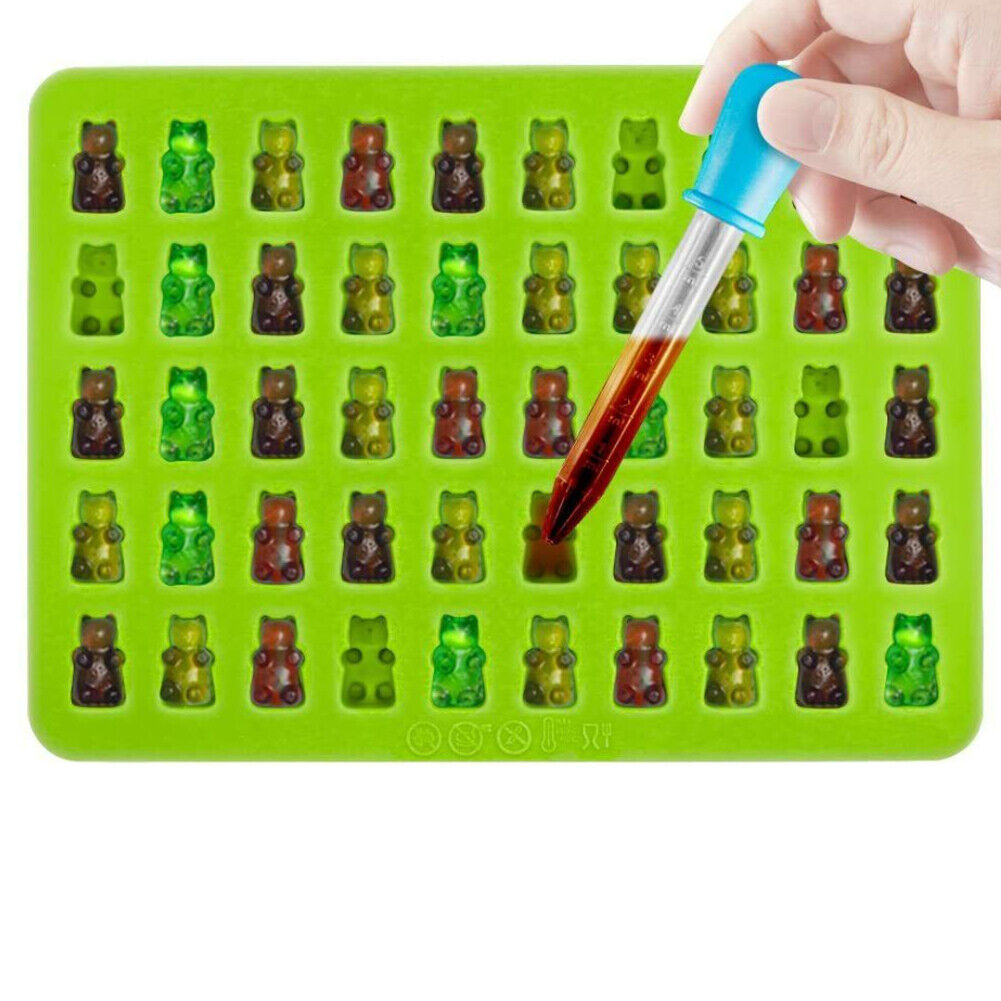 US 3-6 Pack Gummy Bear Candy Mold Silicone Chocolate Making Nonstick Food Grade