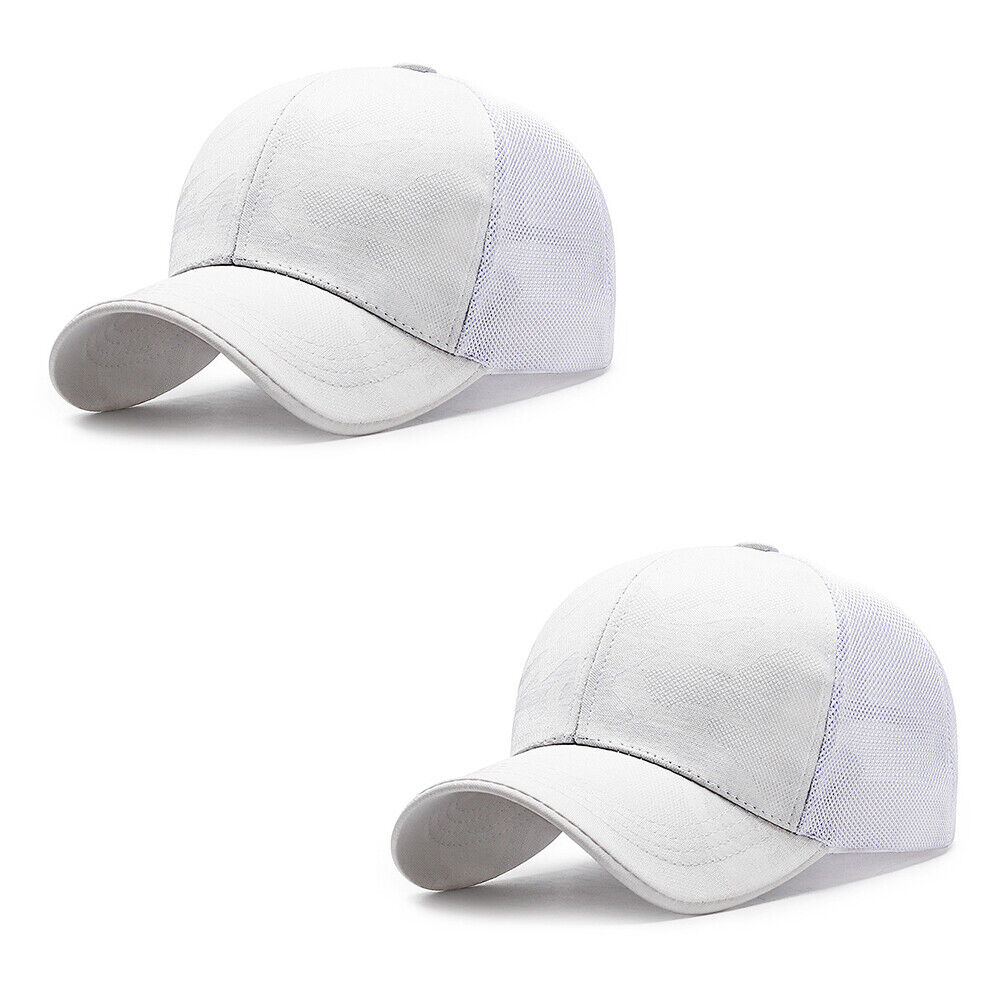 US 1~2Pcs Baseball Cap Mesh Snap Back Classic Trucker Camouflage Hat All Seasons