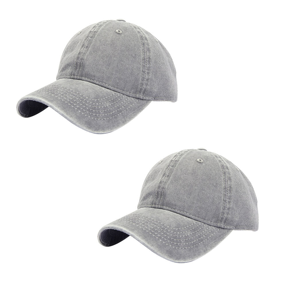 US 1-2 Pcs Classic Baseball Cap Low Profile Hats Adjustable Washed Effect Unisex