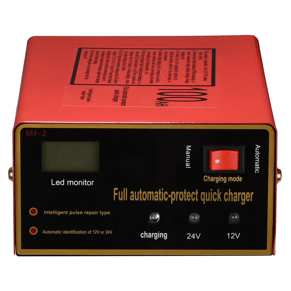 US Maintenance Free Battery Charger 12V/24V 10A 140W Output For Electric Car Pro
