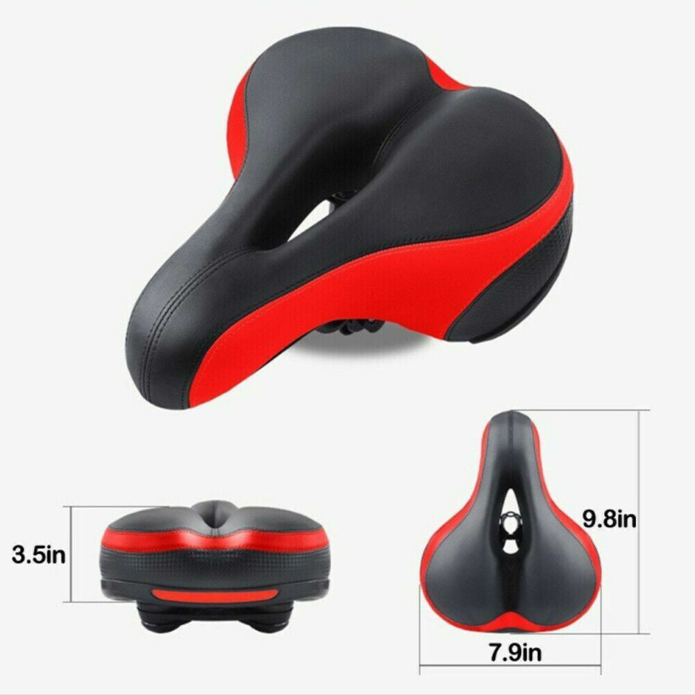 US 1-2 Pack Comfortable Bicycle Saddle Bike Seat Dual Shock Absorbing Cushion