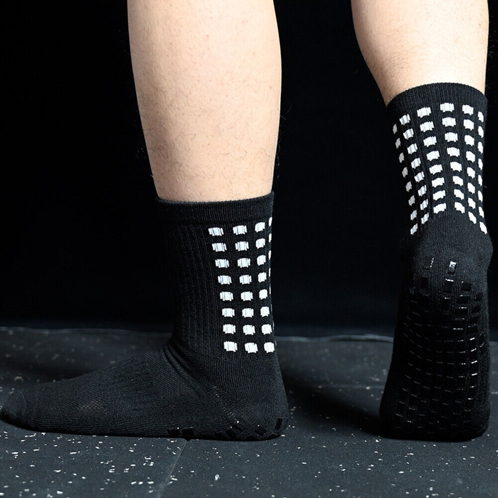 US 3-6 Pairs Sport Socks Anti Slip W/Grip Soccer Boy Football Basketball Sock