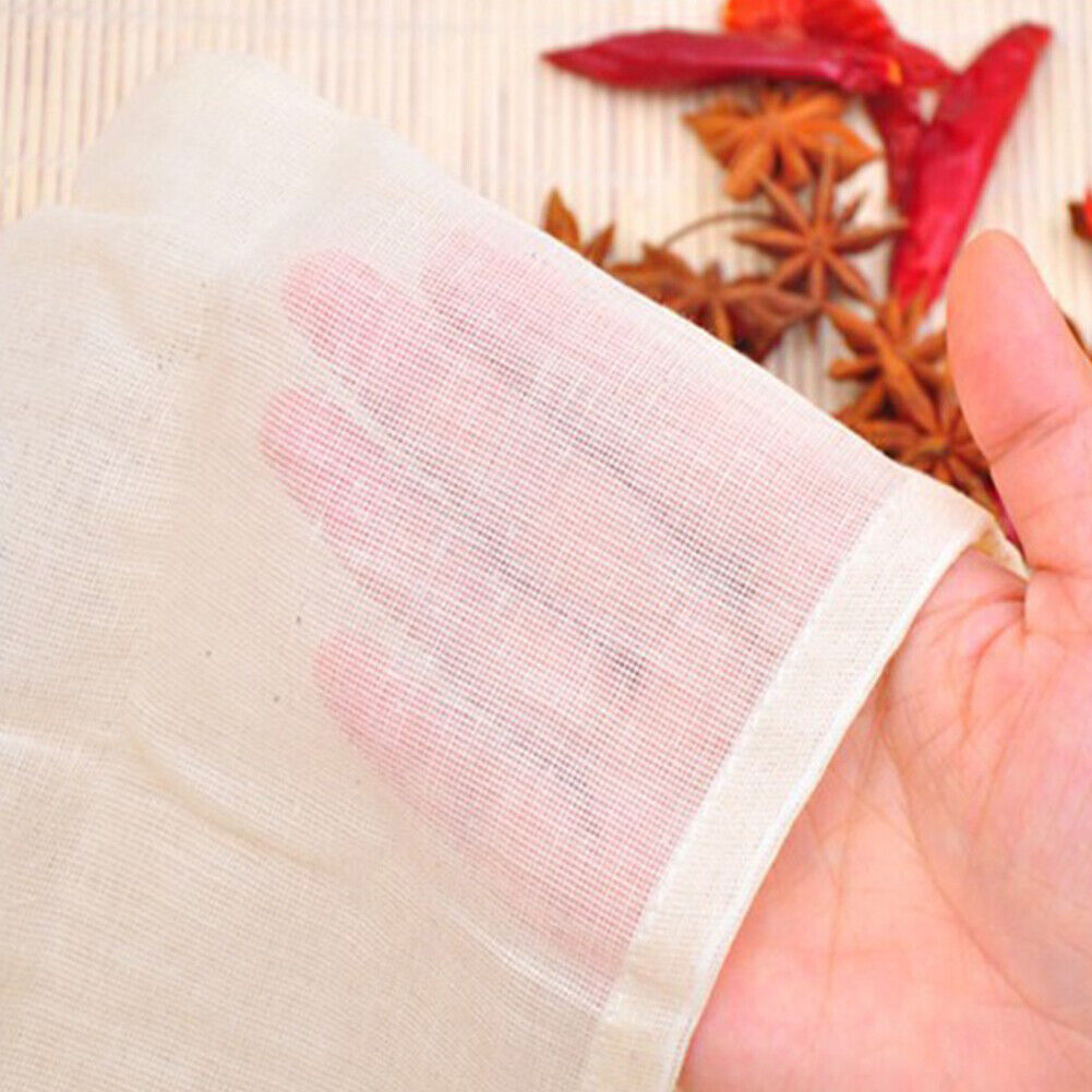 US 6-12Pc Organic Cotton Nut Milk Bag Reusable Food Strainer Brew Coffee Cloth