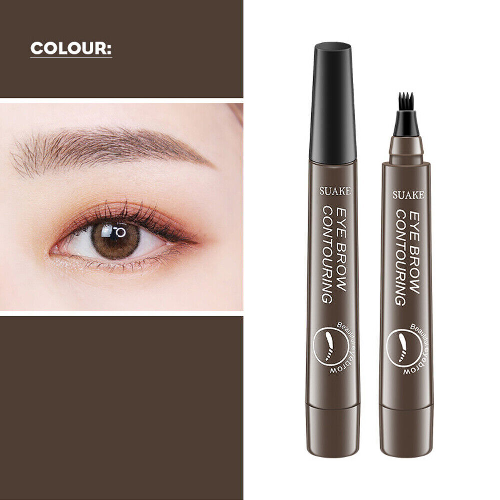 US 2-4 Pc Microblading Tattoo Eyebrow Pen Four Tips Waterproof Ink Gel Tint Draw