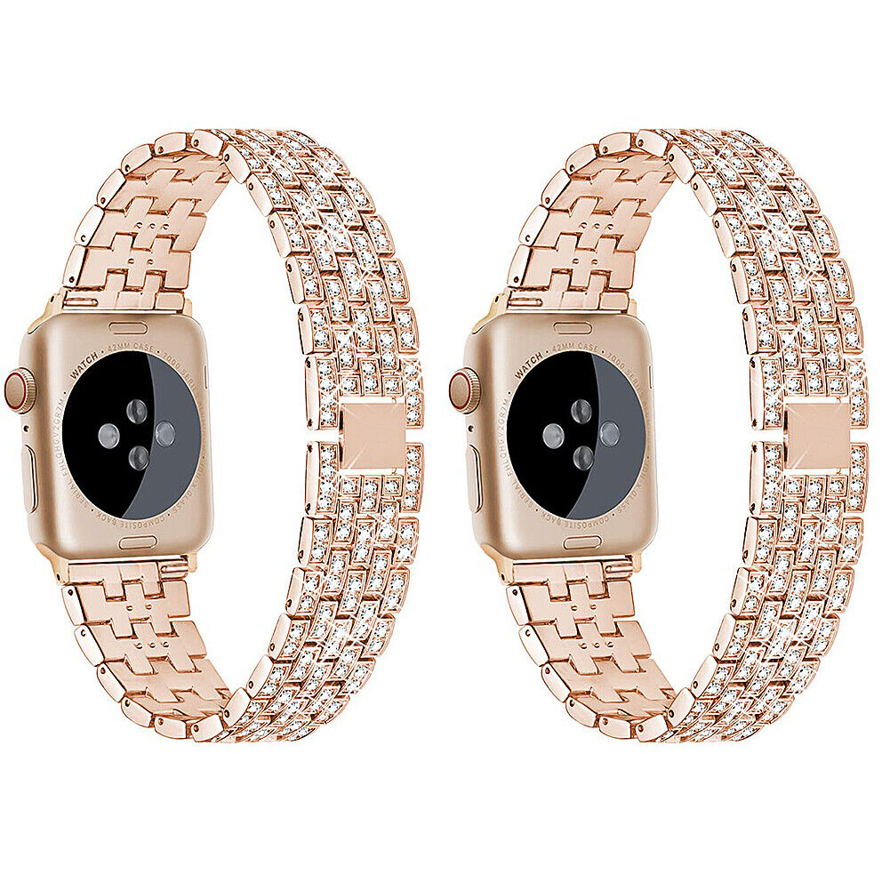 US Luxury iWatch Strap Metal Diamond For Apple Watch Series 1 to 7 38/40/42/44mm