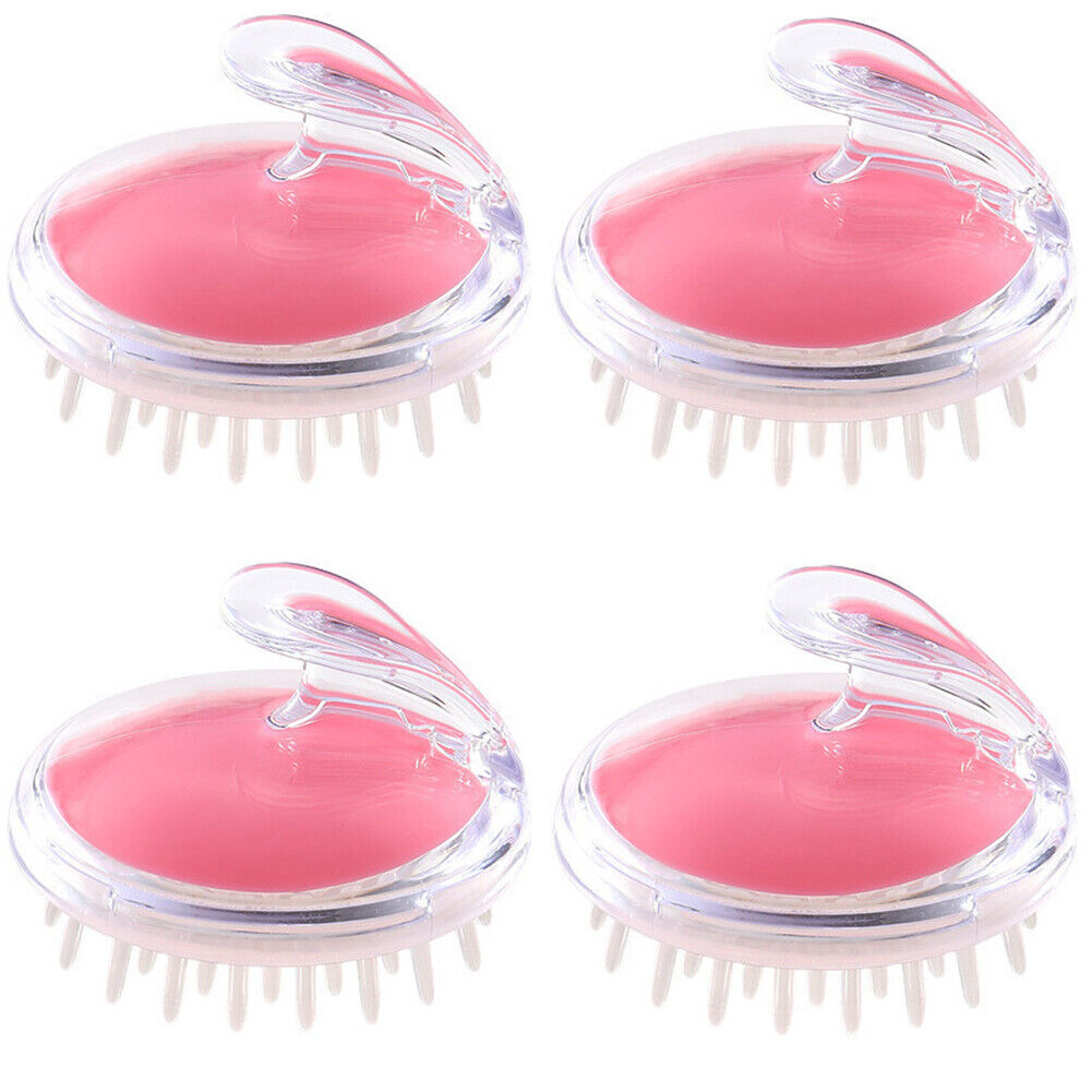 US 2-4 Pcs Silicone Scalp Massager Shampoo Brush Head Comb Bristle Hair Scrubber