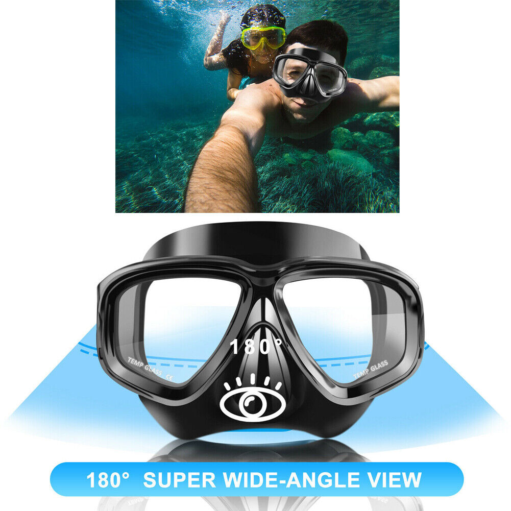 US 1~2 Pack Anti-Fog Scuba Diving Goggles Adult Swimming Mask Snorkel Nose Cover