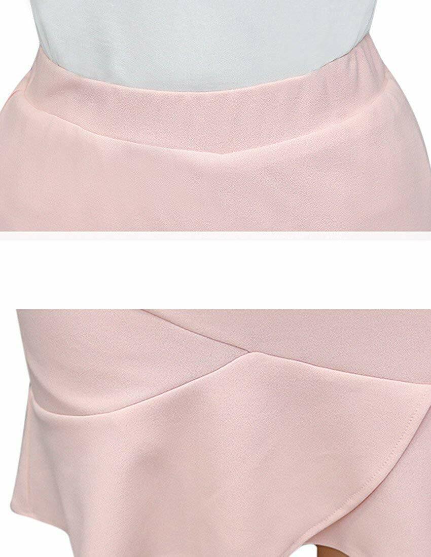 MFrannie Women Stretchy Tiered Flouncing Lined Fishtail Chiffon Skirt