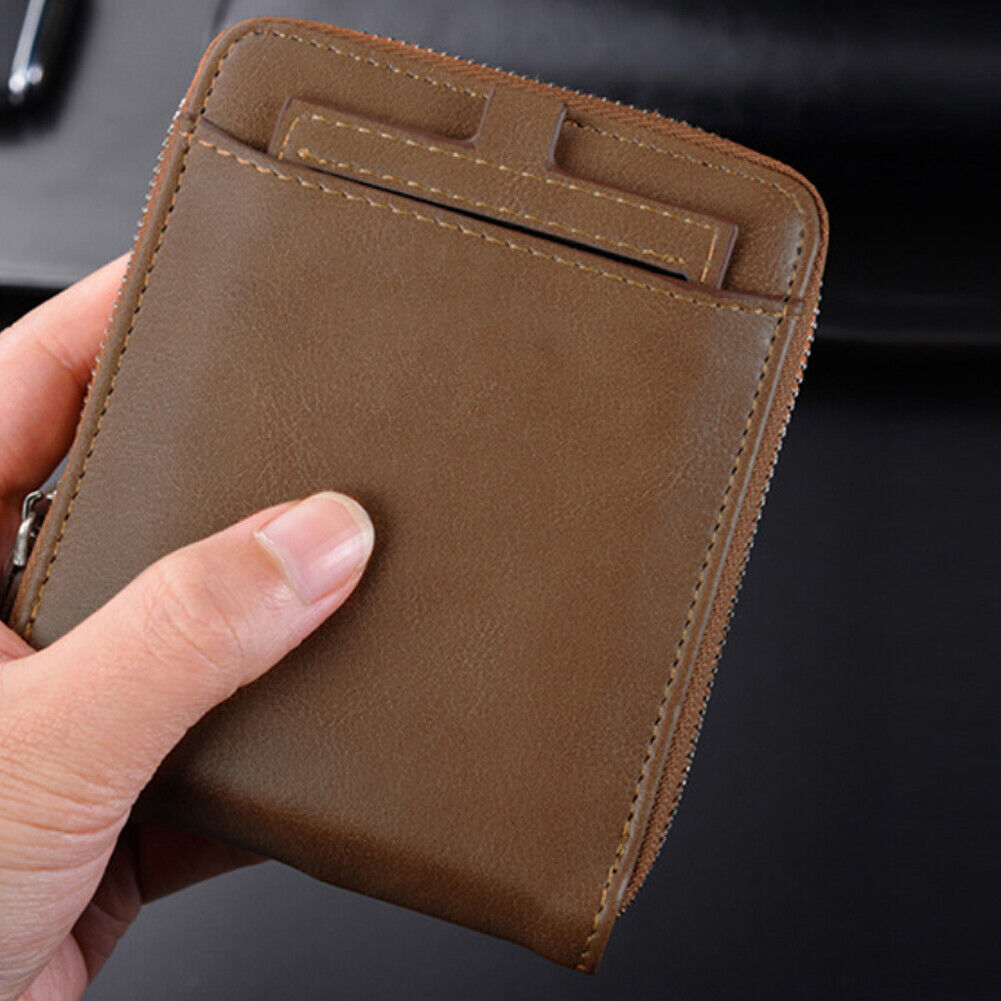 US 1-2 Pack Men RFID Blocking Leather Bifold Wallet Credit Card Holder Zip Purse