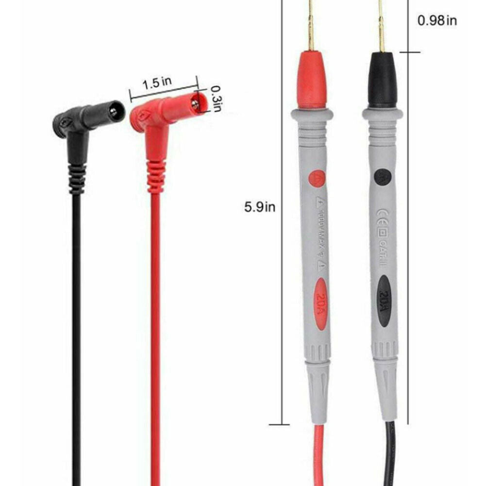 US 2-4 Pack Multimeter Test Leads Kit Test Probes 1000V 20A Silicone Alligator