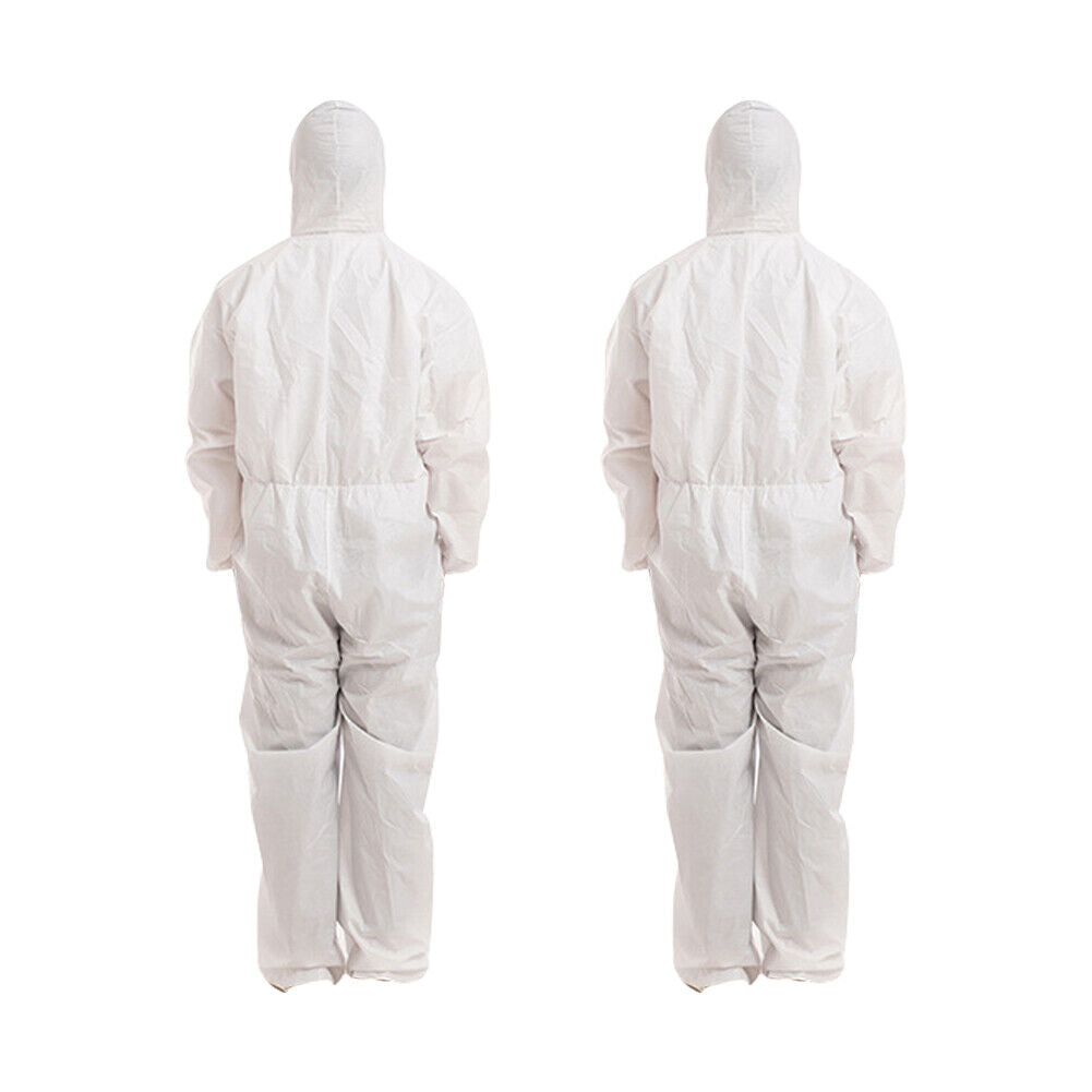 US 2-4 Pack Disposable Coverall PPE Suit Biohazard Chemical Protection Isolation