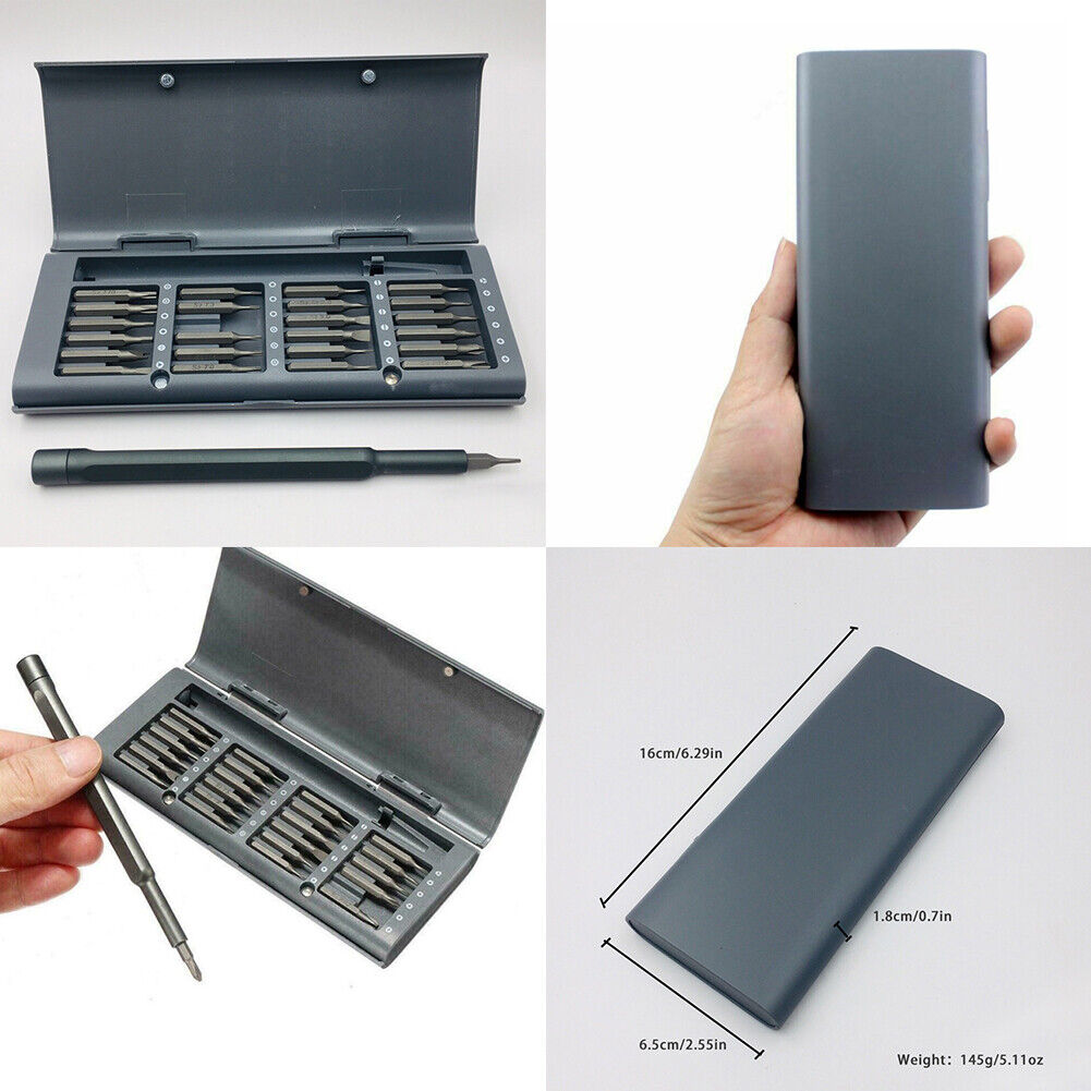 US 1-2 Set of 25-In-1 Precision Screwdriver Kit Aluminum Bit Repair Phones Fix