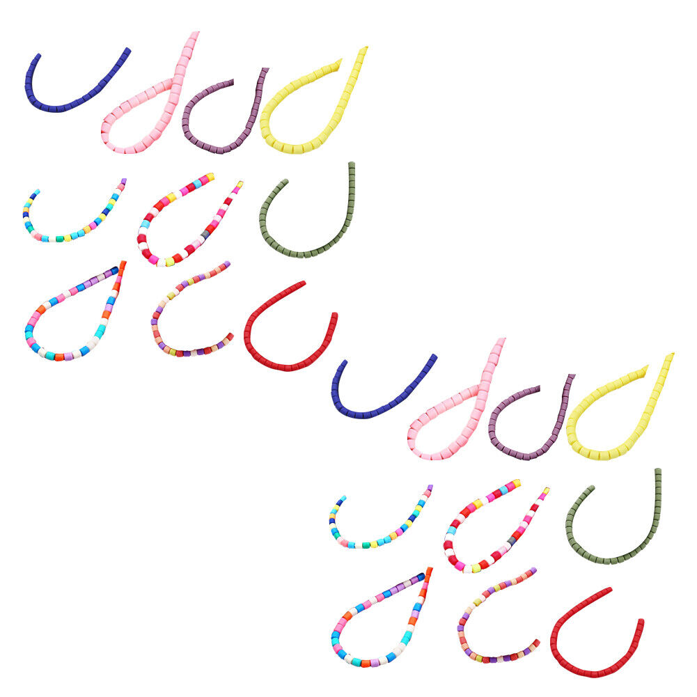 US 10-20Strand 610Pc Vinyl Spacer Cylinder Polymer Clay Bead Handmade DIY Making