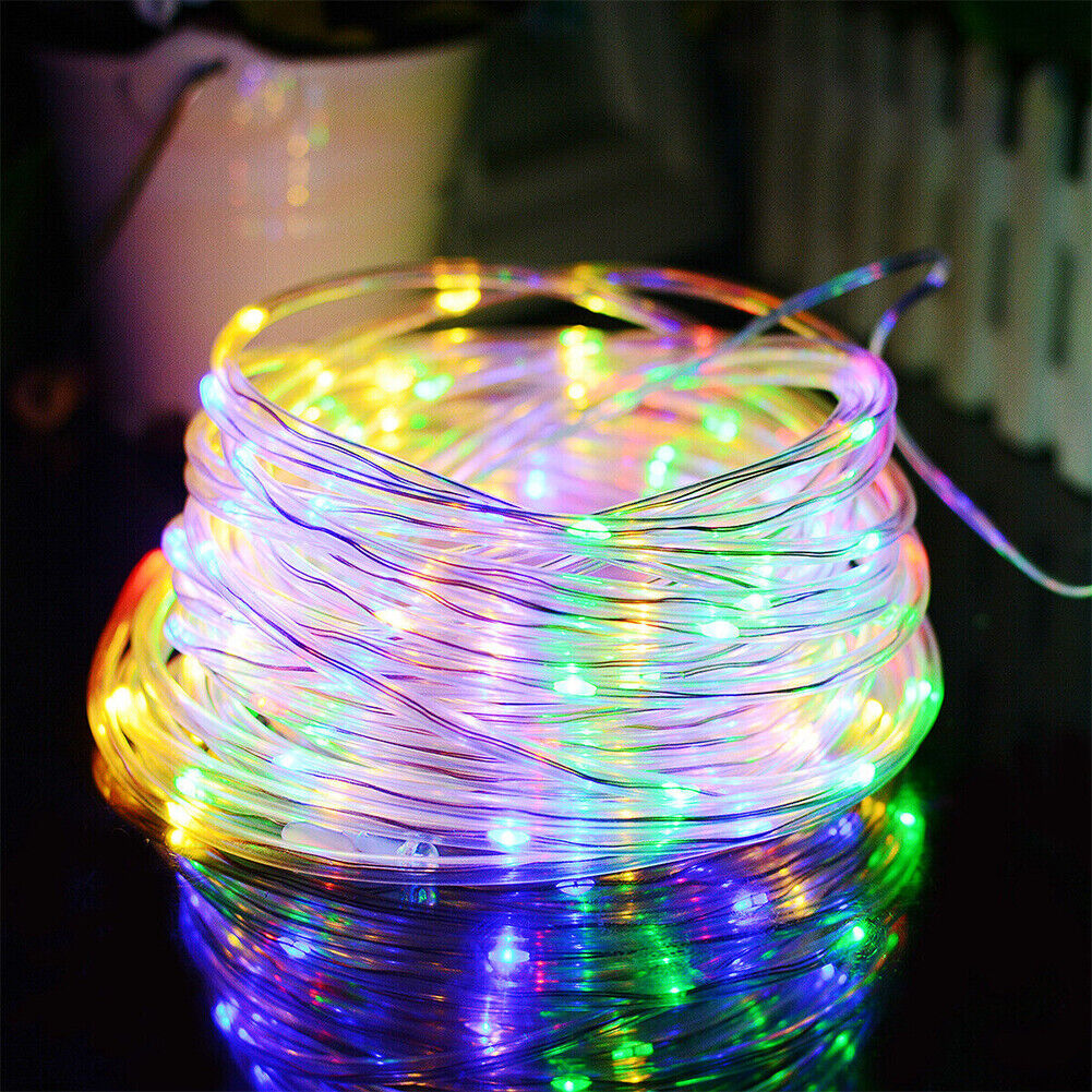US 33FT 100 LED Strip Rope Light Tube String Outdoor Garden Party Decoration