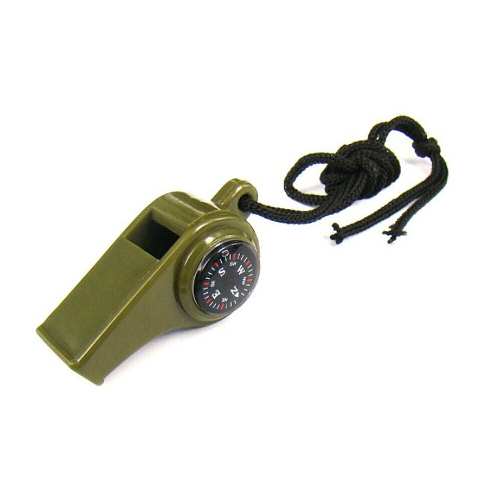 US 3-6 Pc 3-in-1 Whistle Compass Thermometer EDC Outdoor Emergency Gear Survival