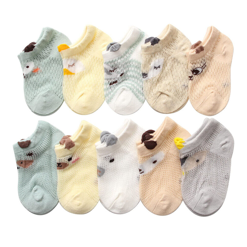 US 10 Pairs Baby Infant Toddler Kid Soft Mesh Sheer Light Anti-Odor Summer Socks