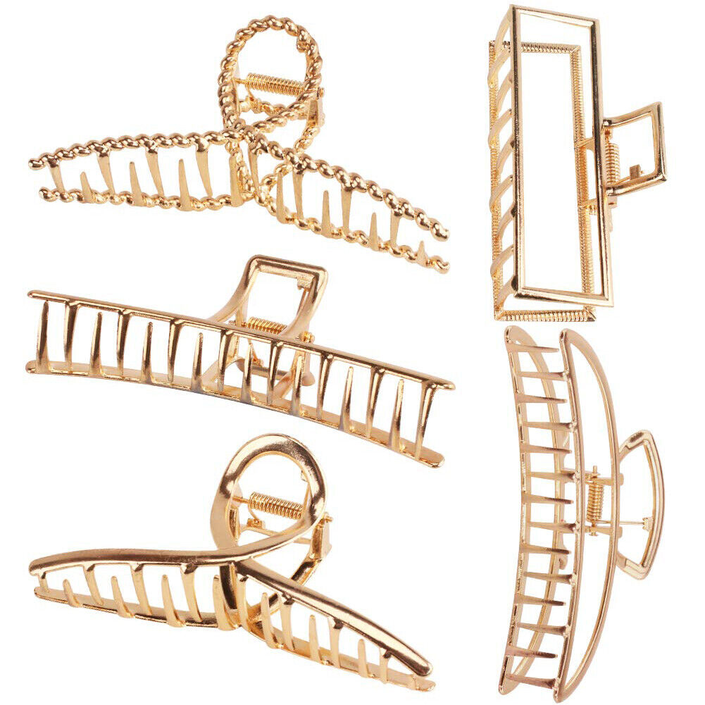 US 5-10 Pack Metal Jumbo Hair Claw Clip Large Strong Hold for Thick Hair Nonslip