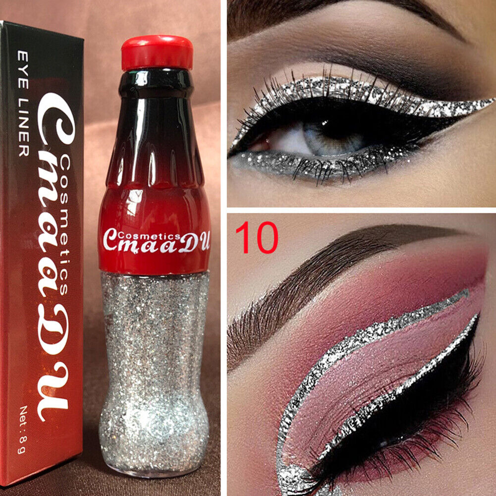 US 4-8 Pack Colorful GLITTER Liquid Eyeliner Set Matte UV Glow Neon Waterproof