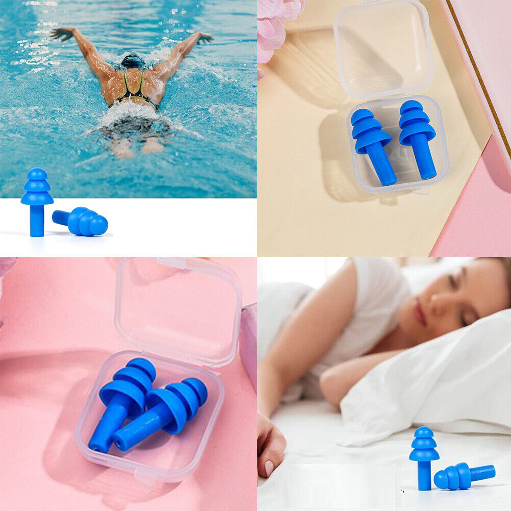 US50-100 Pairs Soft Silicone Ear Plug Individually Wrapped Reusable Sleep Noise