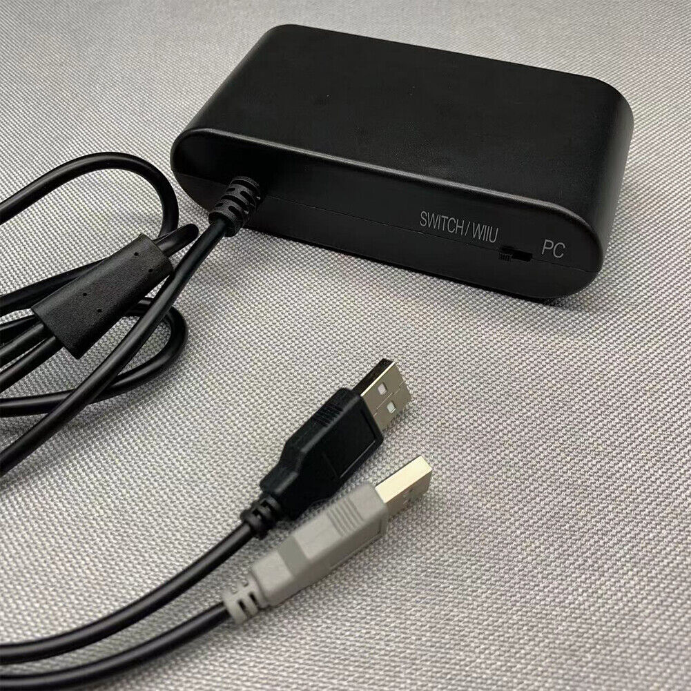 US GameCube Controller Adapter 4 Port For Nintendo Switch Wii U PC USB NEW TURBO
