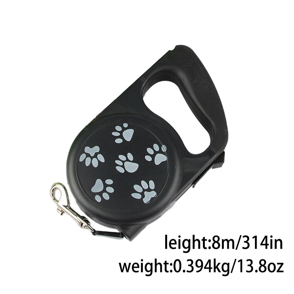 US 1-2 Retractable 26 Ft Dog Leash up to 66Lb Rope Cord Anti-Slip Handle Braking