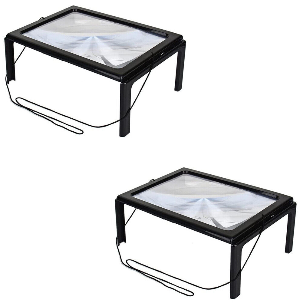 US 1-2 Pcs Magnifier LED Lighted Illuminated Foldable Desktop Portable For Elder