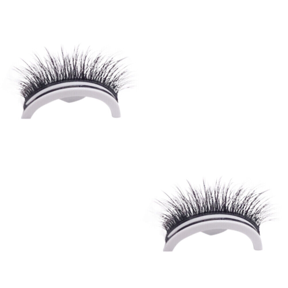 US 2-4 Pc Reusable 100% Real Mink 3D False Eyelashes Self Adhesive Nature Long