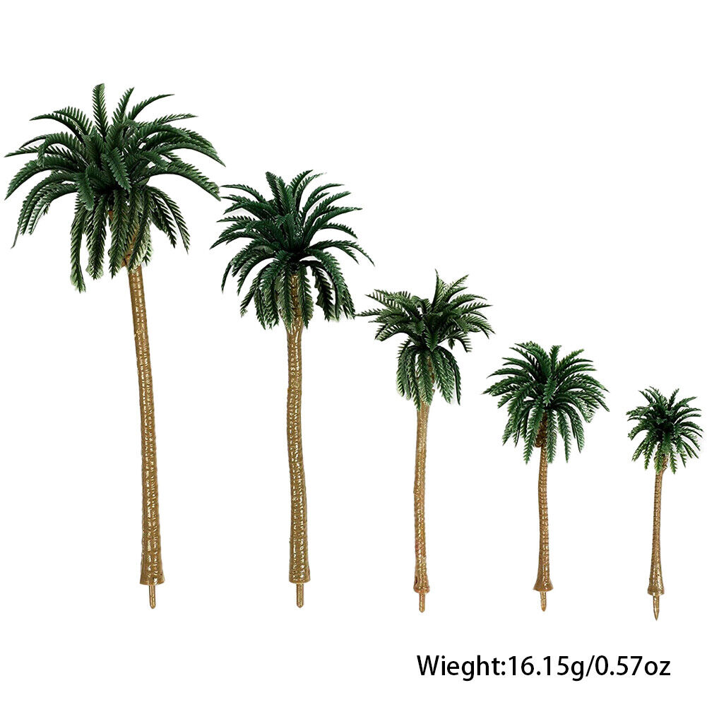 US 20-40 Pc Miniature Model Palm Trees for Dioramas, DIY Crafts 5 Sizes