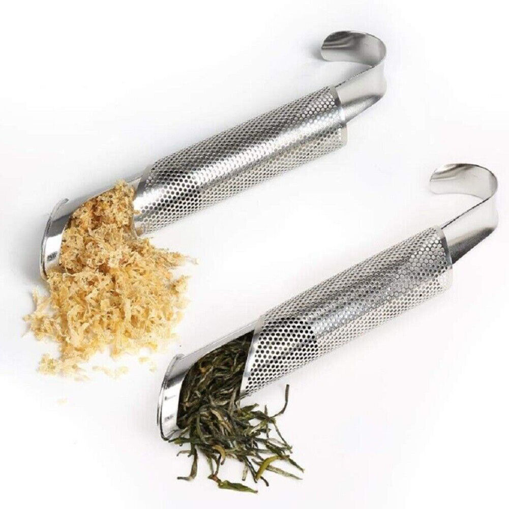 US 2-4 Tea Diffuser Stick Strainer Infuser Pipe with Hook Handle Stainless Steel