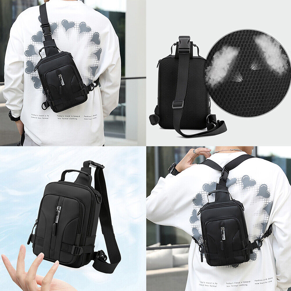 US Waterproof Men Women Sling Bag Chest Fanny Cross Travel Shoulder Backpack