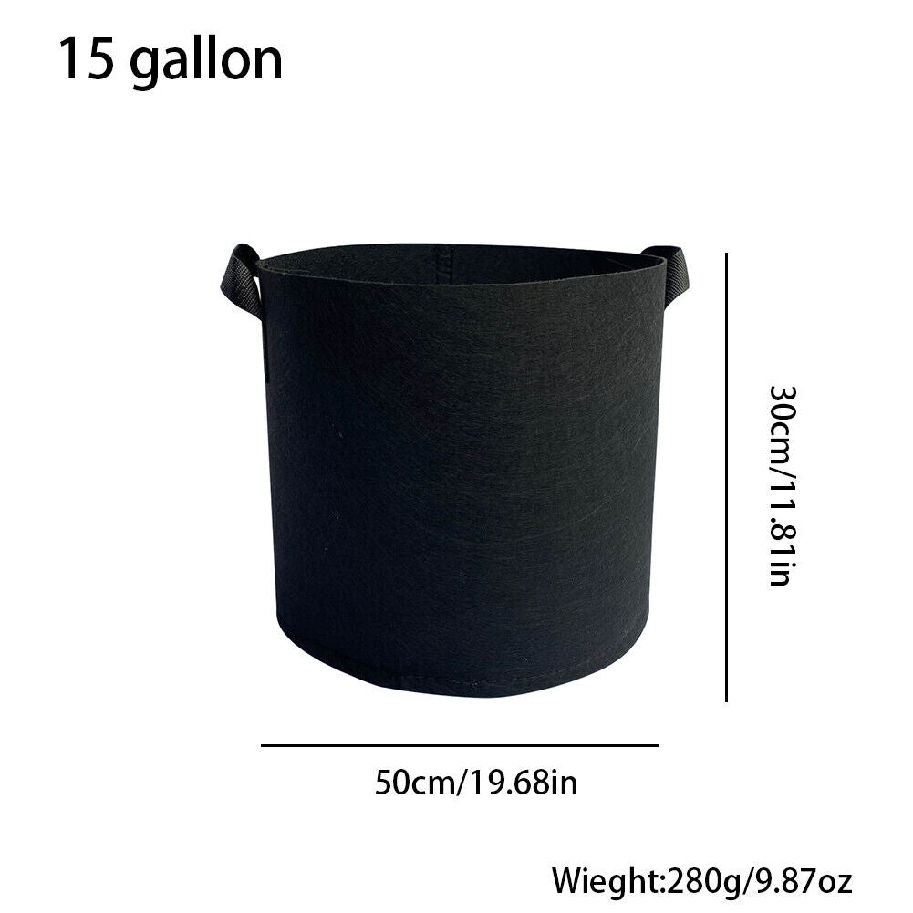US 10 / 15 Gallon Plant Growing Bags Fabric Pot Nursery Soil Bag Thickened Nonwo
