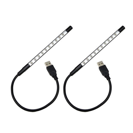 US 2-4 Pack Portable 10-LED USB Light Flexible Lamp Reading Notebook Laptop Plug