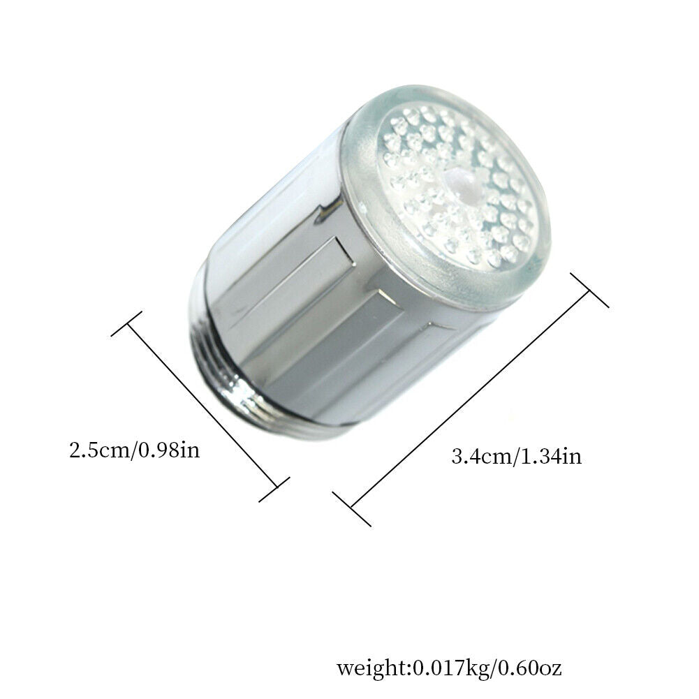 US 2-4 Pc LED Water Stream Faucet 7 Colors Changing Light Shower Spout Sink Tap