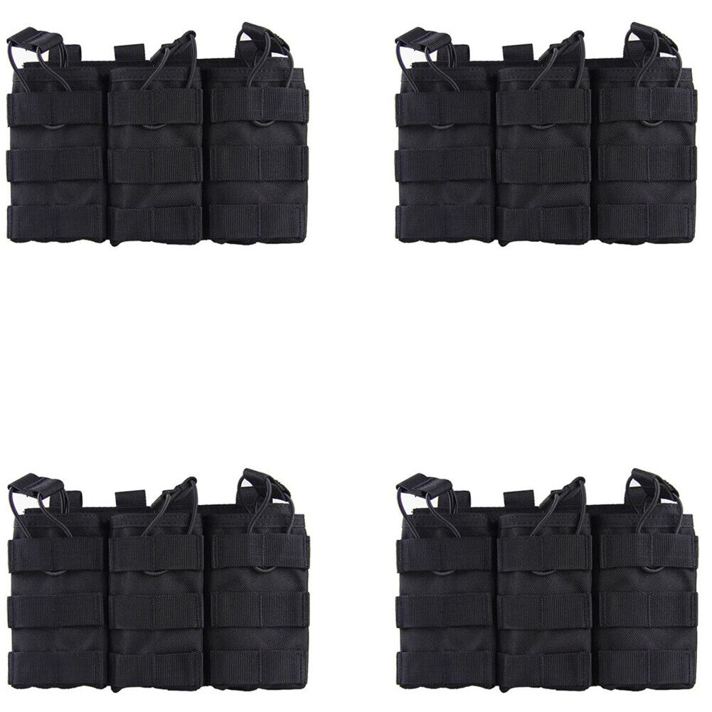 US 2-4 Tactical Molle Triple Magazine Pouch Nylon Open Top 5.56 .223 Rifle Mag