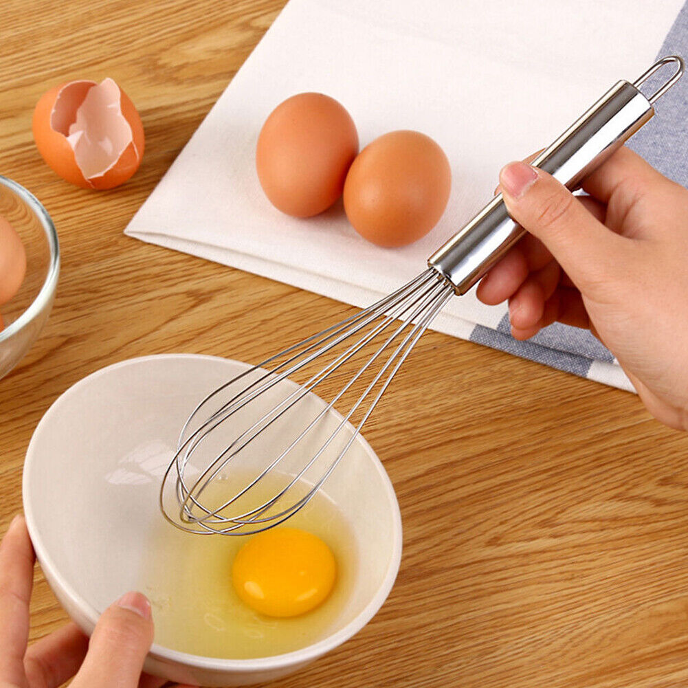 US 3-6 Pcs STAINLESS STEEL BALLOON WIRE WHISK WHIP MIX STIR BEAT 8/10/12 inch