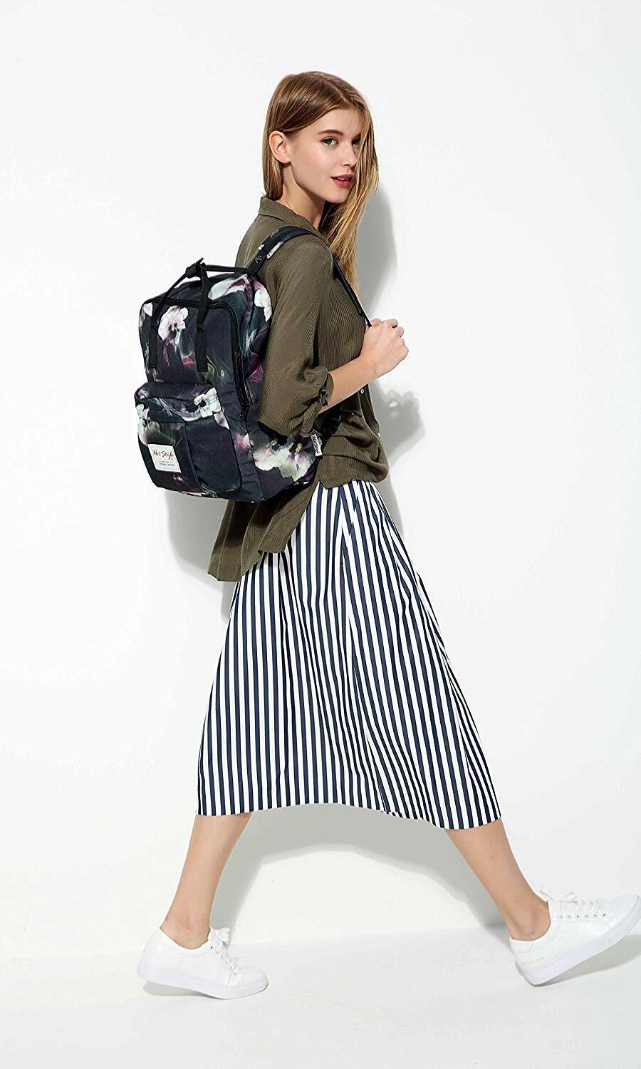 BESTIE 14" College Bookbag Backpack Cute for Women, 14.6"x10.3"x5.1"