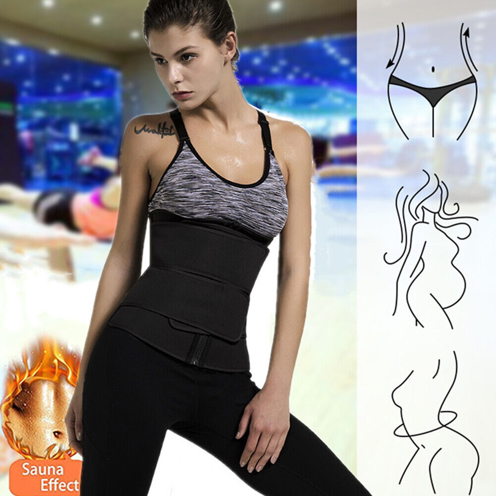 US 2 Pack Waist Trainer Body Training Shaper Sweat Tummy Control Secure Girdle