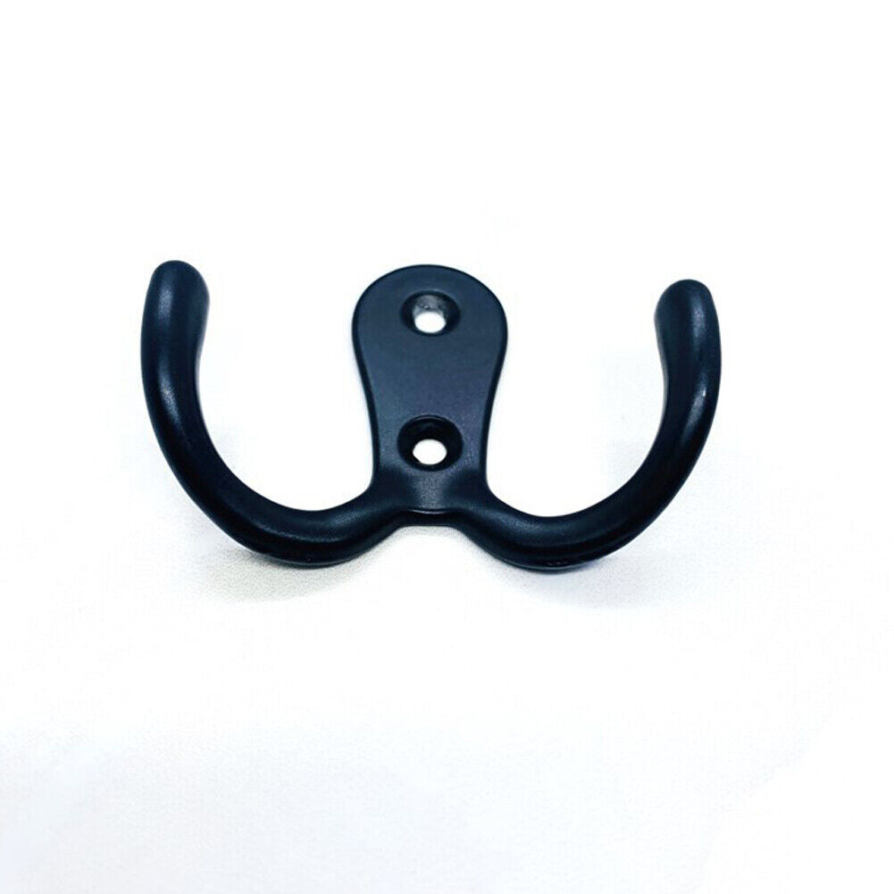 US 20-40 Pc Heavy Duty Double Prong Coat Double Hooks Wall Mounted Retro Utility
