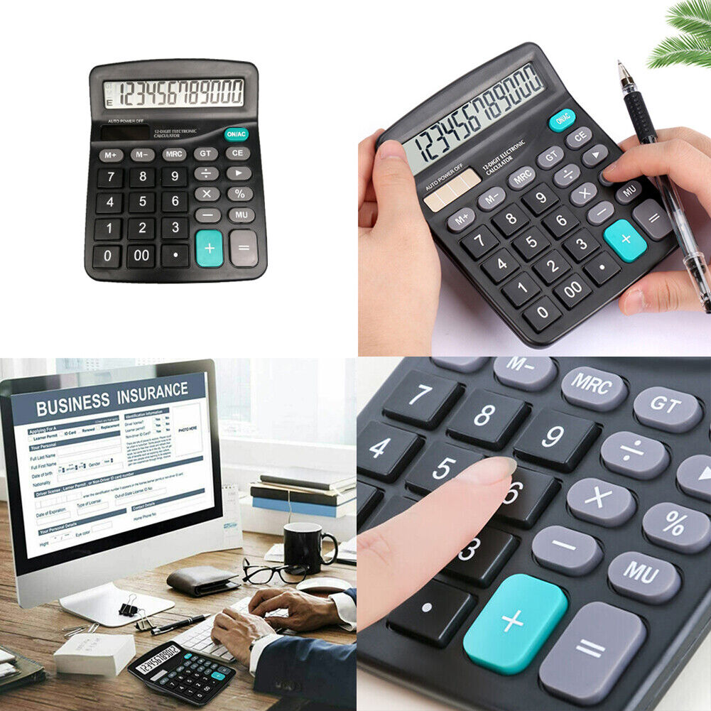 US 2-4 Pc Standard Function Calculators Large LCD Sensitive Button Solar Battery