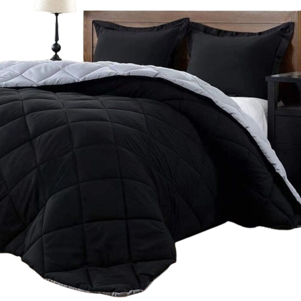 US 3-Piece Down Alternative Hypoallergenic 3-Piece Reversible Comforter Set