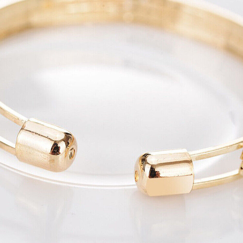 US 2-4 Pc Bangle Cuff Women Cubic Zirconia Wedding Gift 925 Silver Gold Bracelet