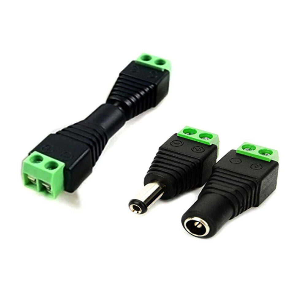US 20-40 Pairs Female Male 12V DC Power Connector 5.5x 2.1mm Socket Jack Plug