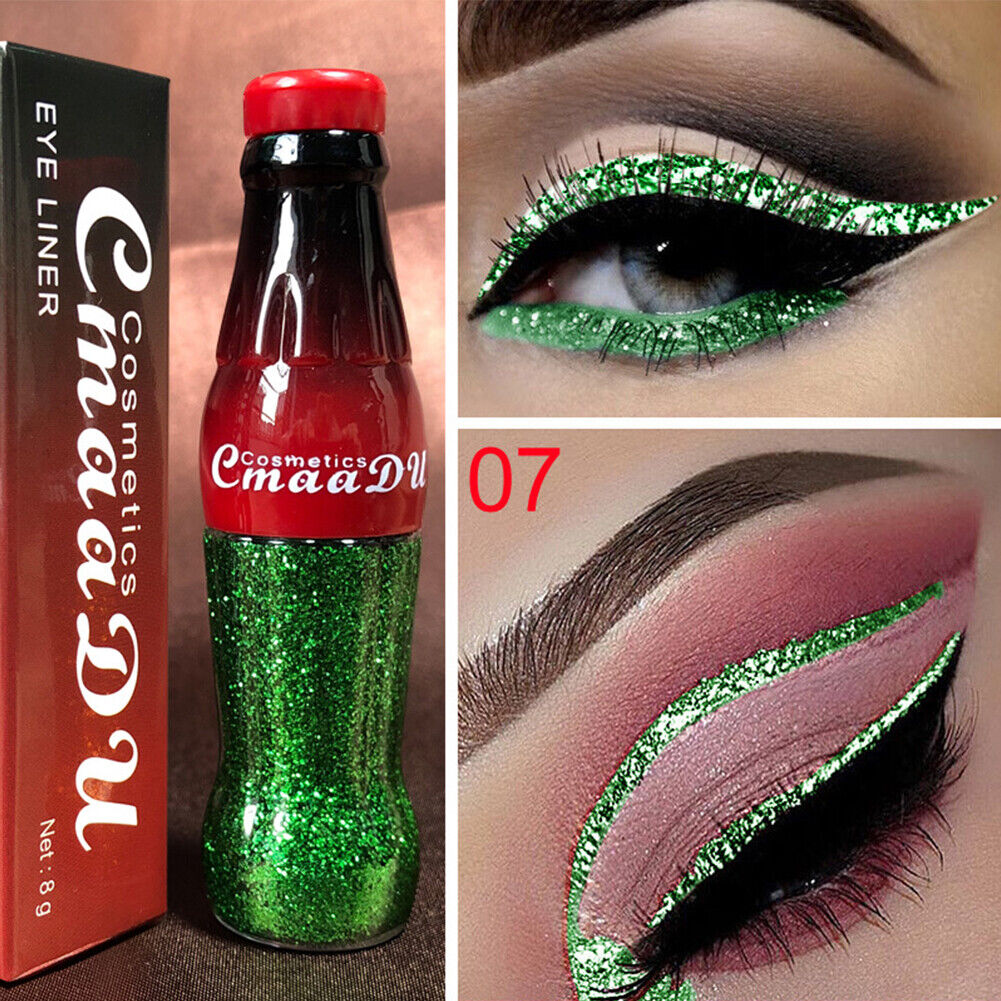 US 4-8 Pack Colorful GLITTER Liquid Eyeliner Set Matte UV Glow Neon Waterproof