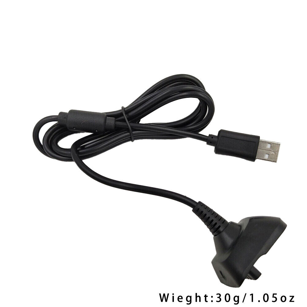 US 2-4 Pcs For Xbox 360 Black Wireless Controller USB Charging Cable Replacement