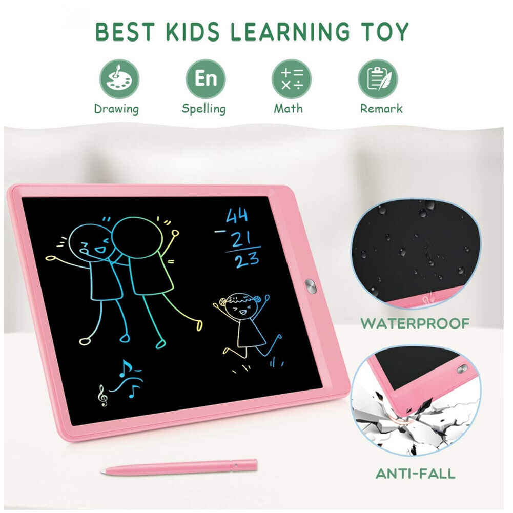 US 1-2 Pack 10 Inch LCD Kids Drawing Tablet Doodle Colorful Board Writing Toy