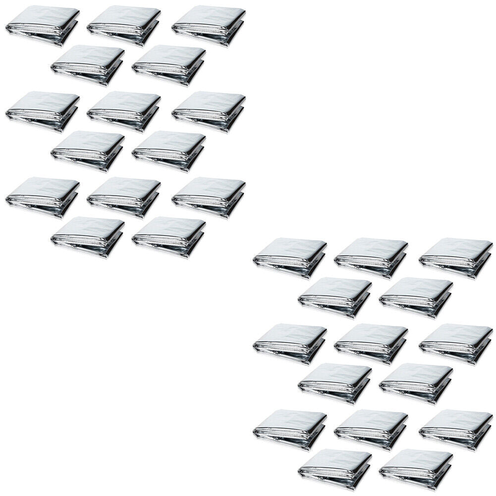 US 15-30 PACK Emergency Solar Blanket Survival Safety Insulating Mylar Thermal