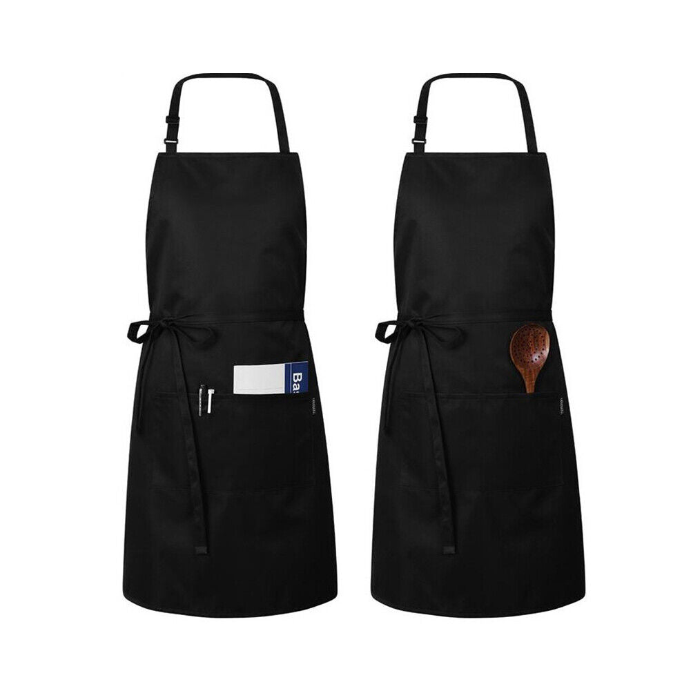 US 2-4 Pc Waterproof Rubber Vinyl Apron with 2 Pockets Dishwashing For Kitchen
