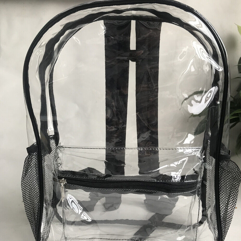 US 2 Pack Heavy Duty Clear Transparent Backpack See Through Book-bag