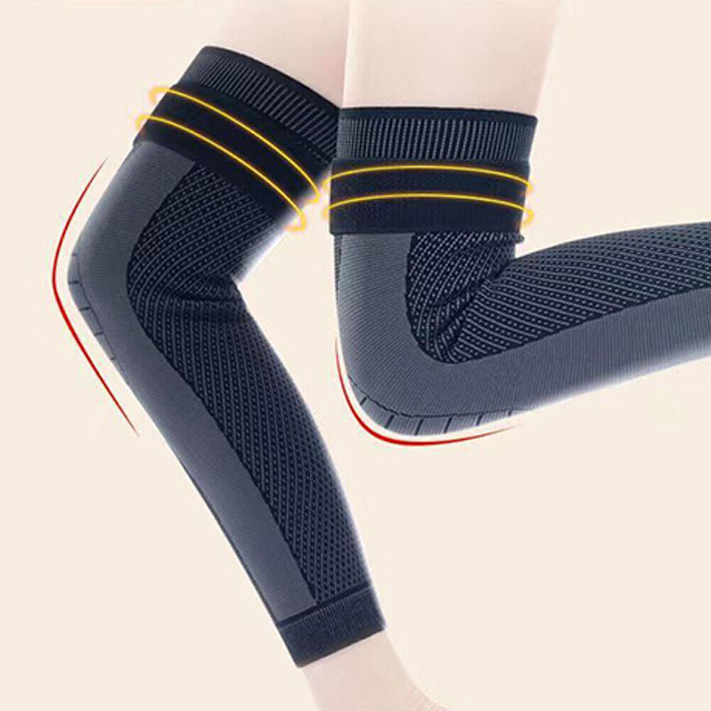 US 1-2 Pcs Full Leg Compression Sleeves Long Knee Braces Support Protector Sport